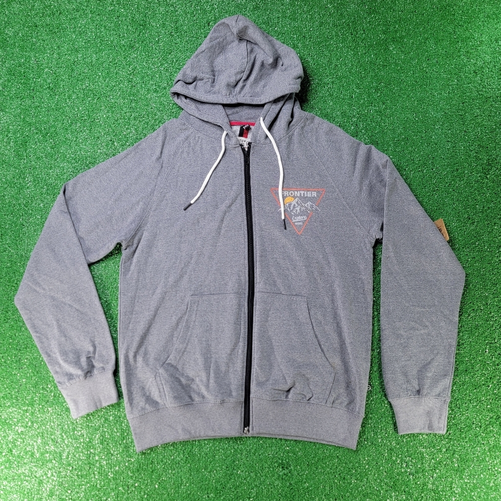 Frontier Supply Co Men's Full Zip Grey Hoodie Size Medium Outdoors Fleece New